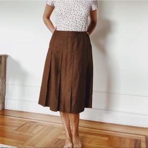 CHANEL wool-cashmere pleated skirt Medium